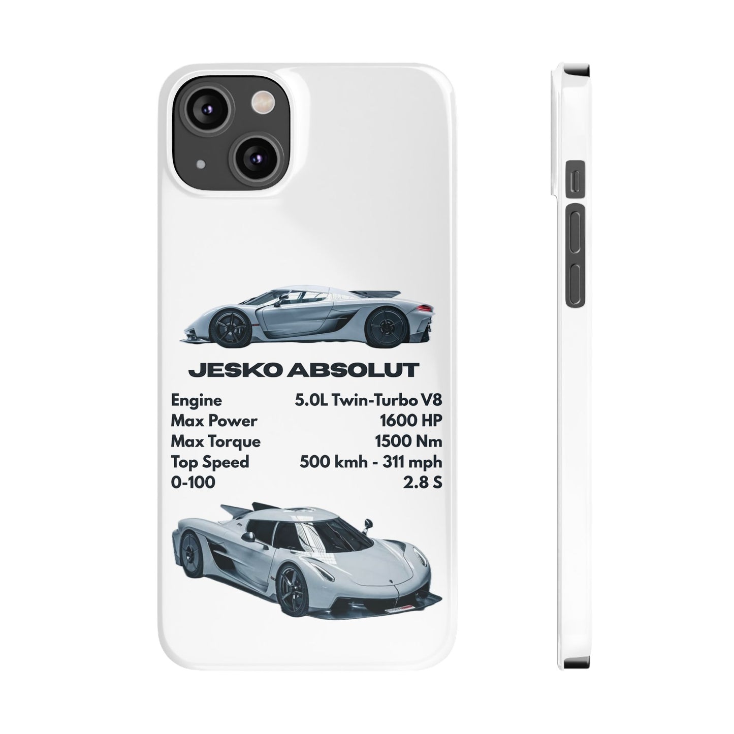 White Koenigsegg Jesko Absolut Phone Case