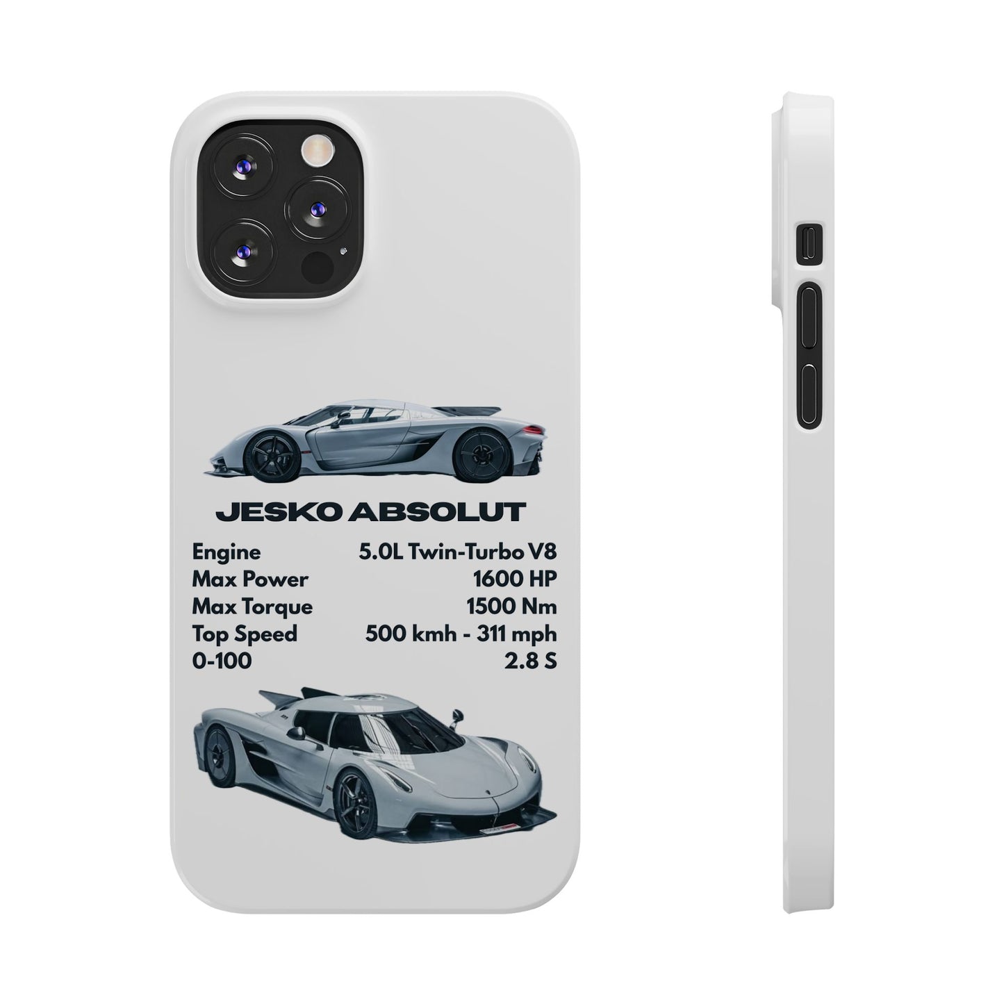White Koenigsegg Jesko Absolut Phone Case
