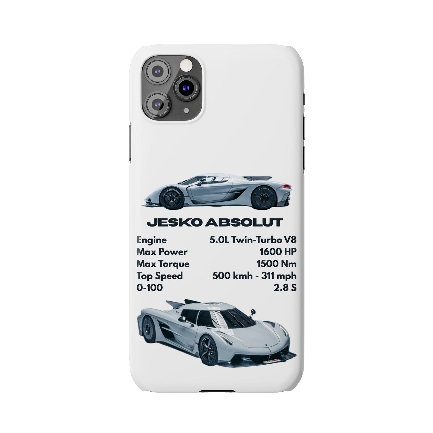 White Koenigsegg Jesko Absolut Phone Case