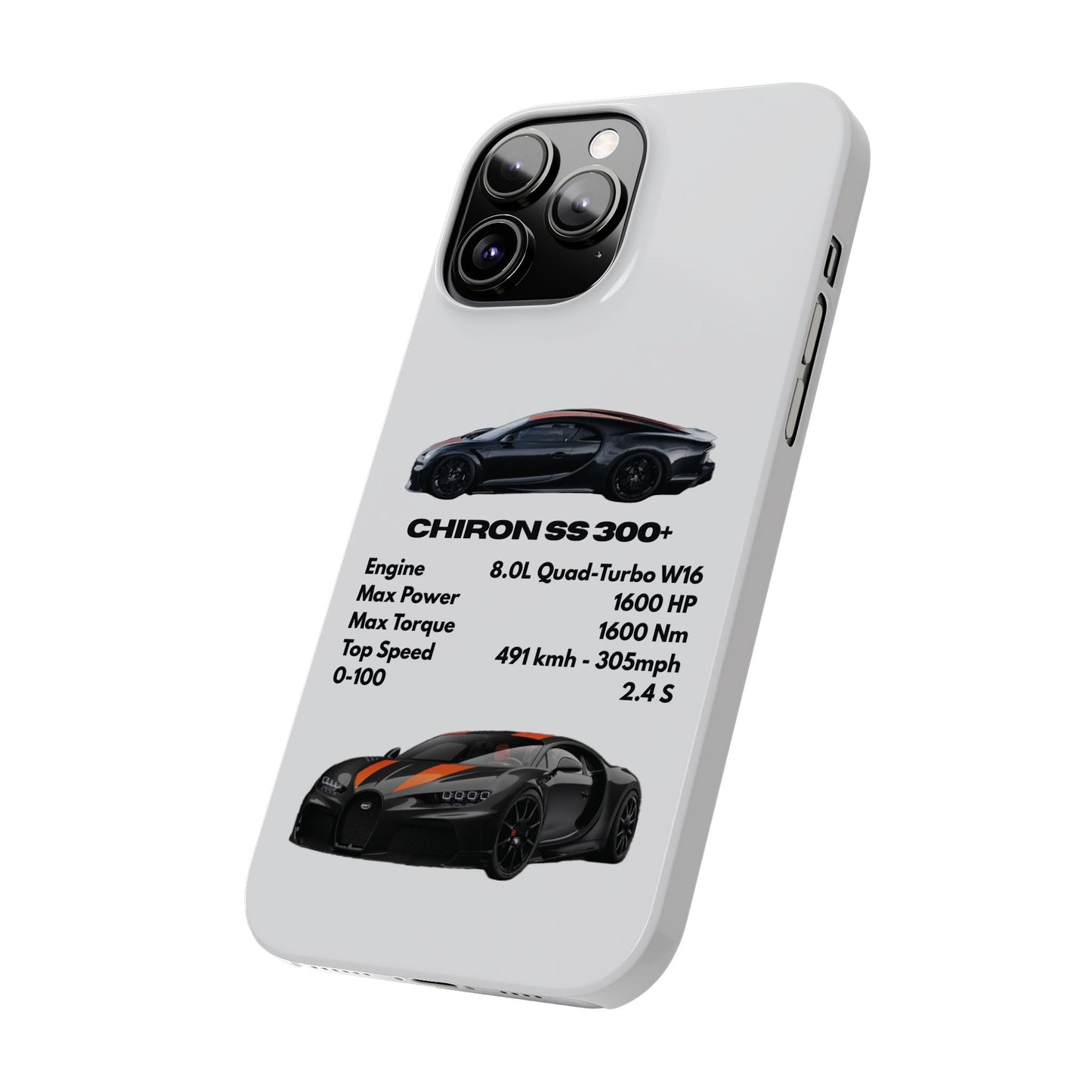 Black Bugatti Chiron Super Sport 300+ Phone Case