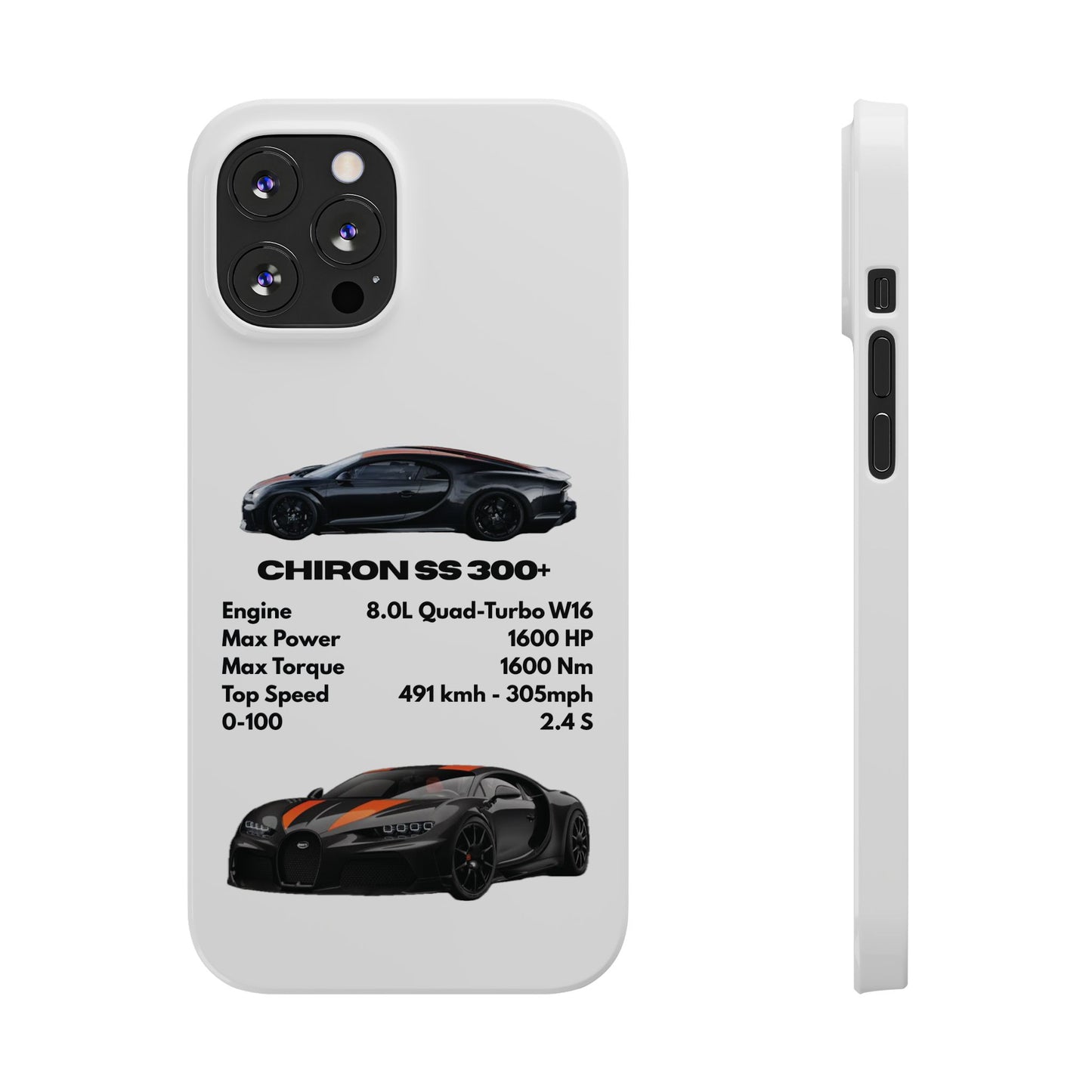 Black Bugatti Chiron Super Sport 300+ Phone Case