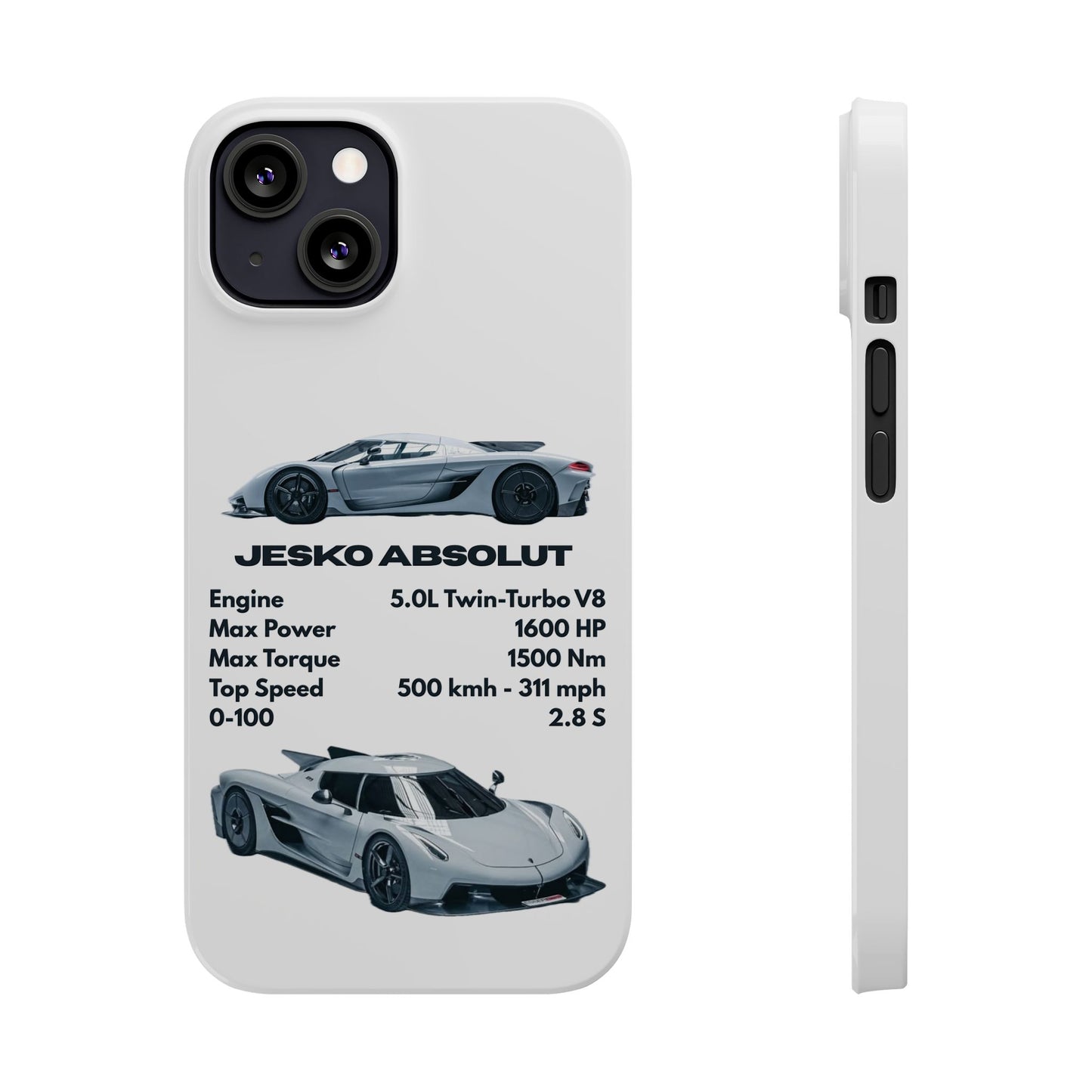 White Koenigsegg Jesko Absolut Phone Case