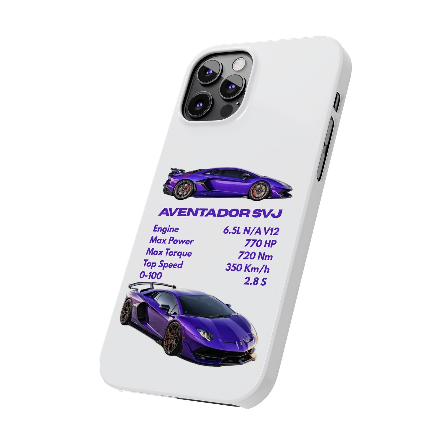 Purple Lamborghini Aventador SVJ Phone Case