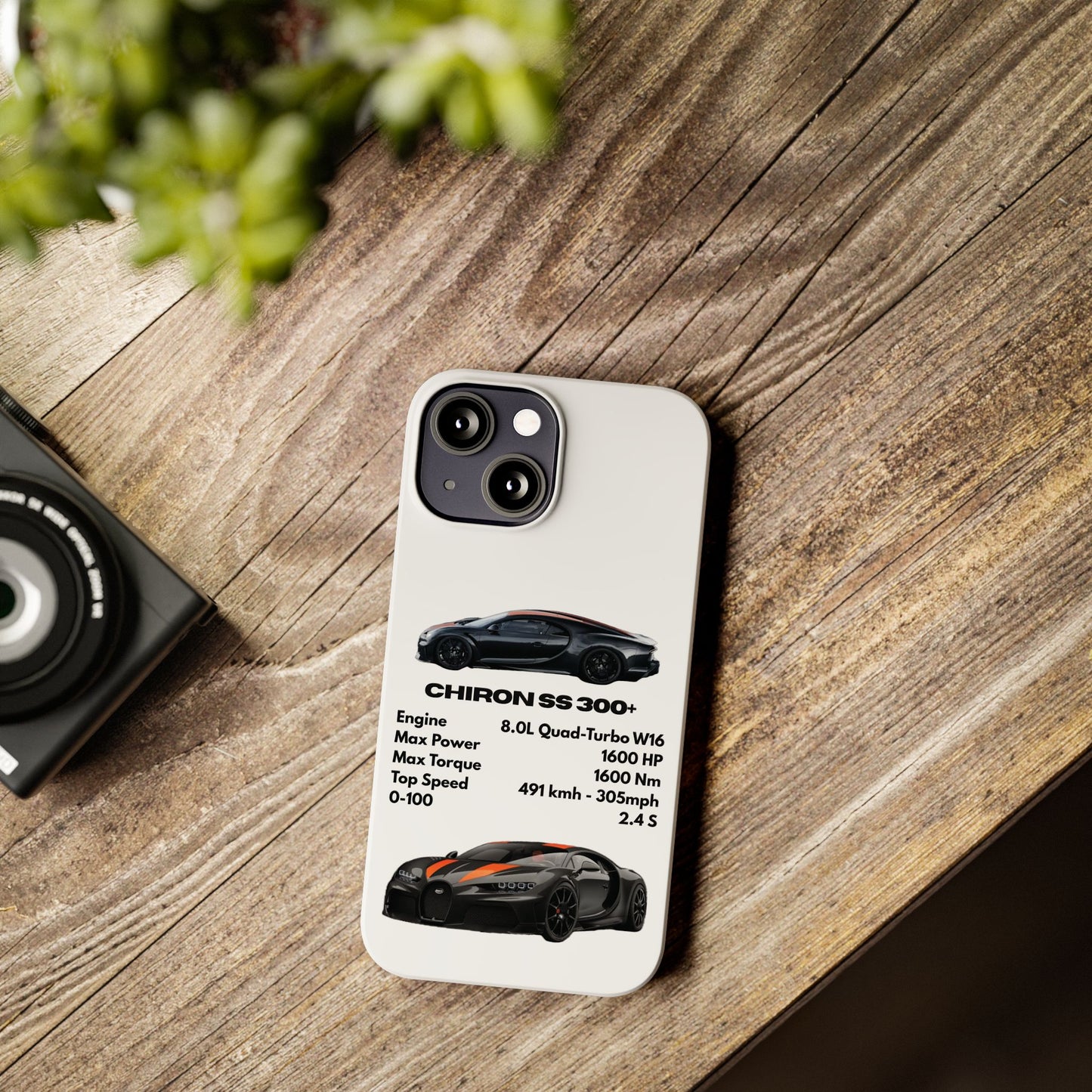 Black Bugatti Chiron Super Sport 300+ Phone Case