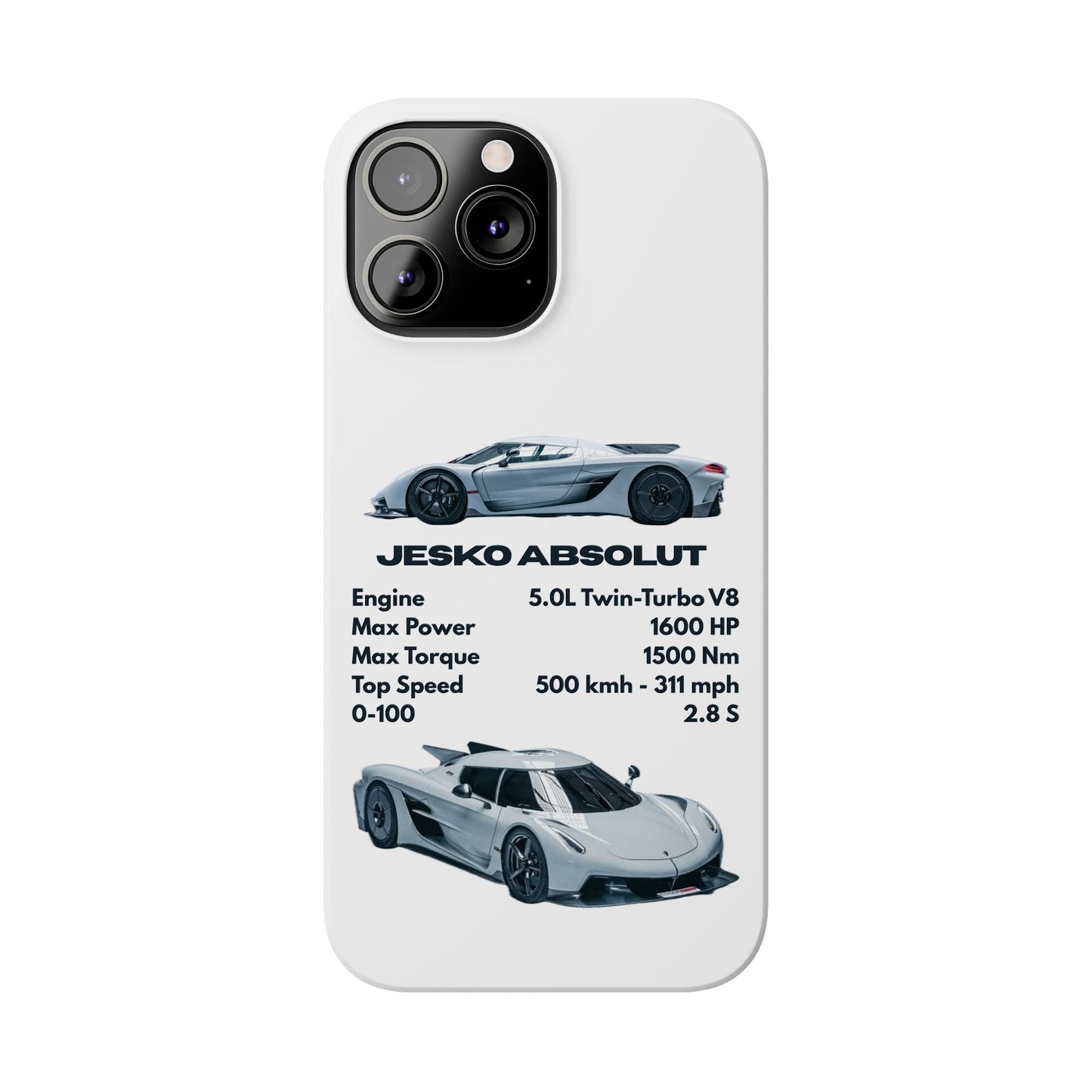 White Koenigsegg Jesko Absolut Phone Case