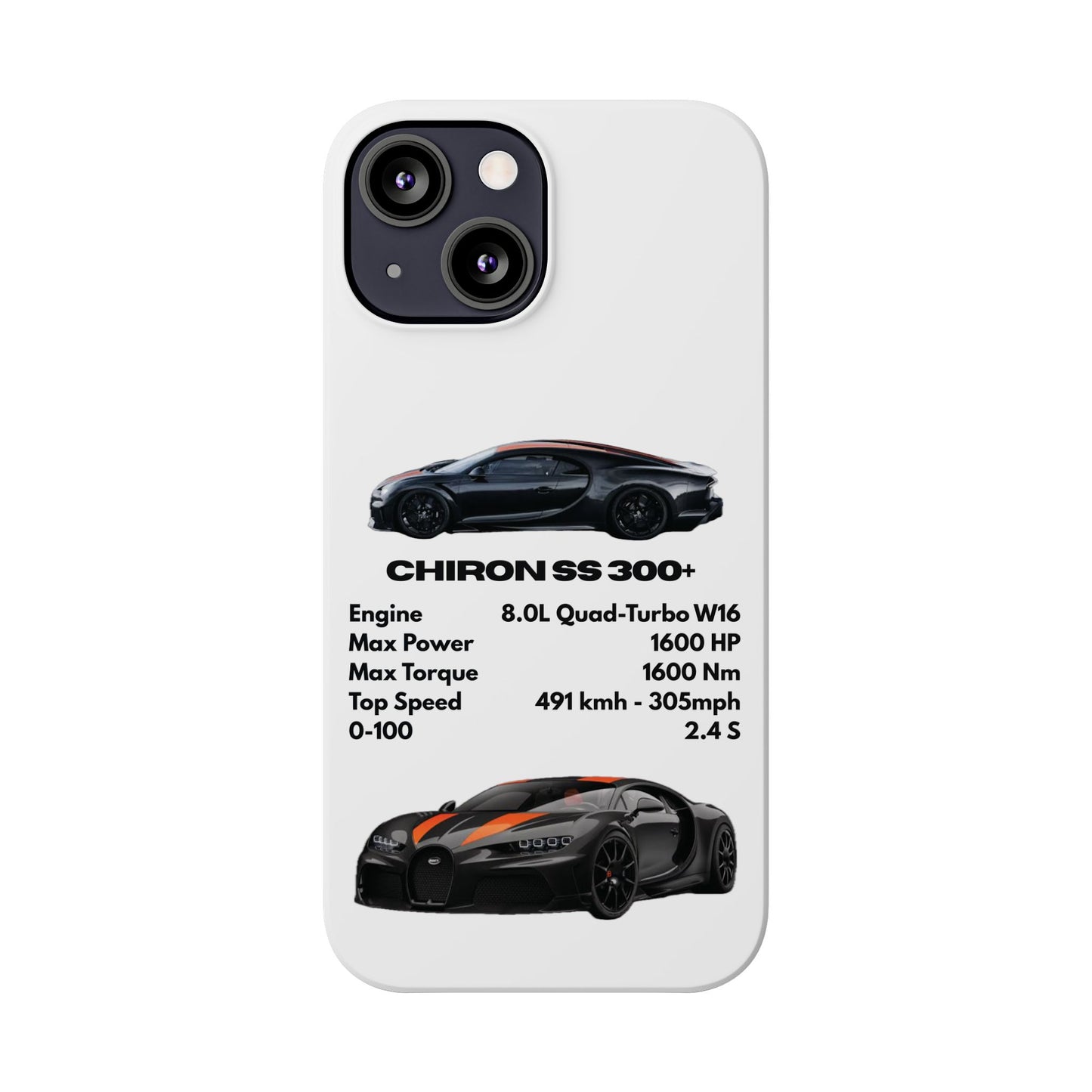 Black Bugatti Chiron Super Sport 300+ Phone Case