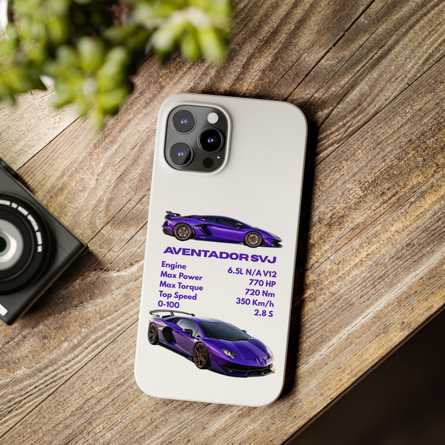 Purple Lamborghini Aventador SVJ Phone Case