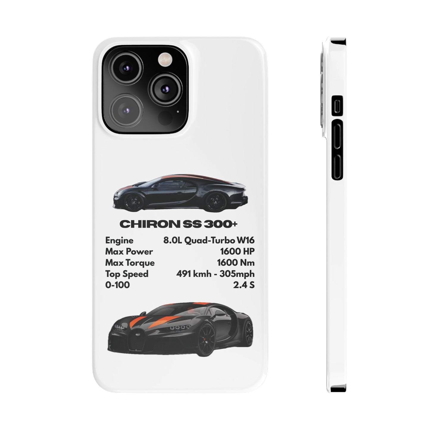 Black Bugatti Chiron Super Sport 300+ Phone Case