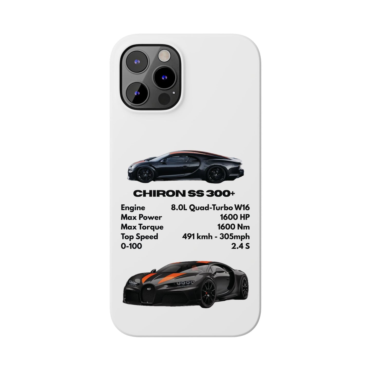 Black Bugatti Chiron Super Sport 300+ Phone Case