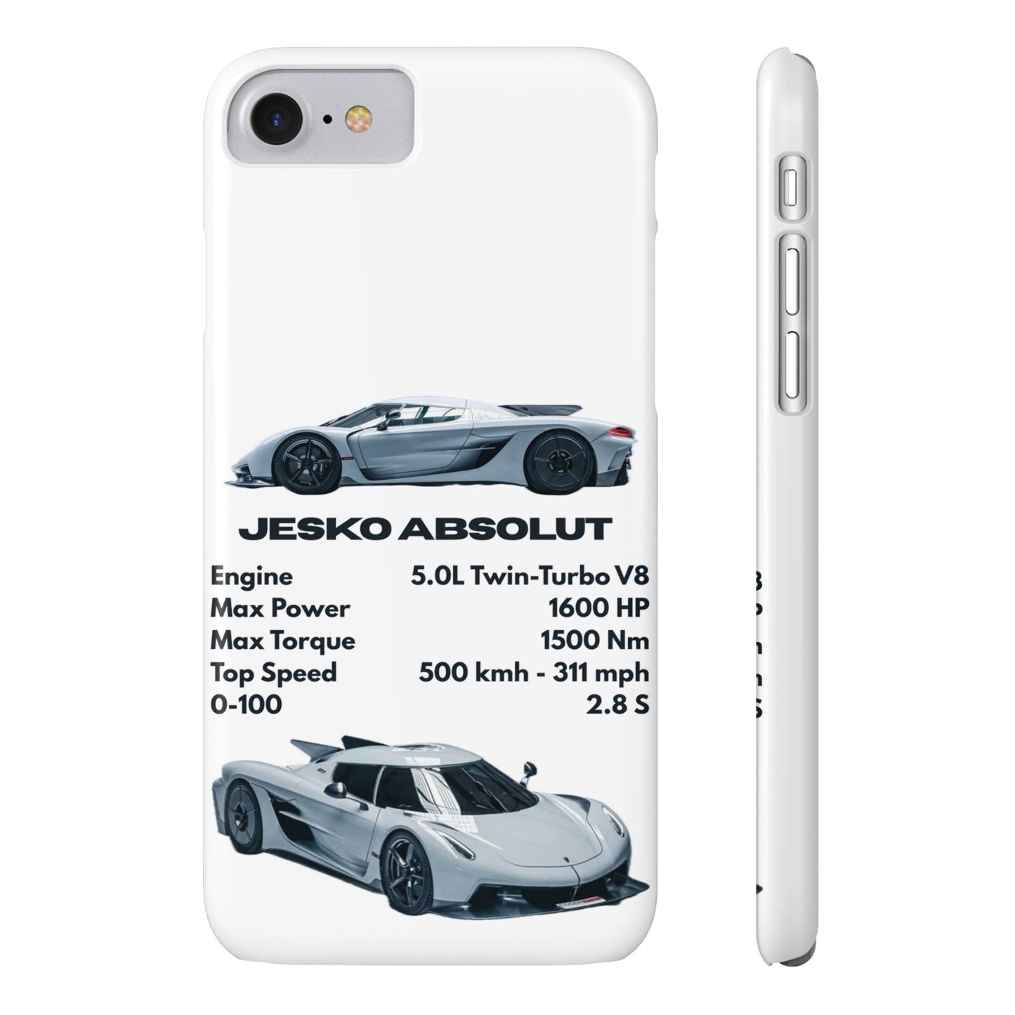 White Koenigsegg Jesko Absolut Phone Case