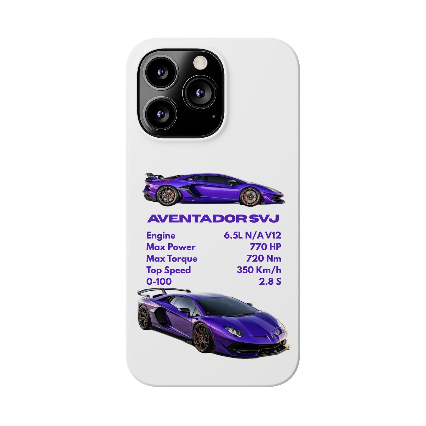 Purple Lamborghini Aventador SVJ Phone Case