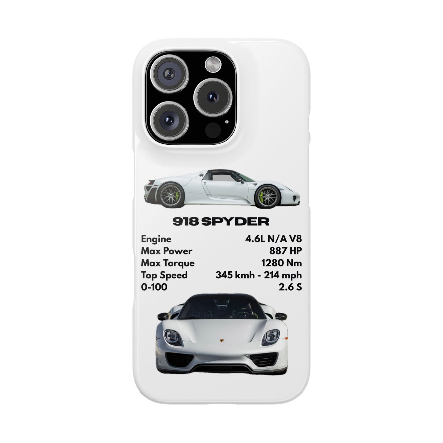White Porsche 918 Spyder Phone Case