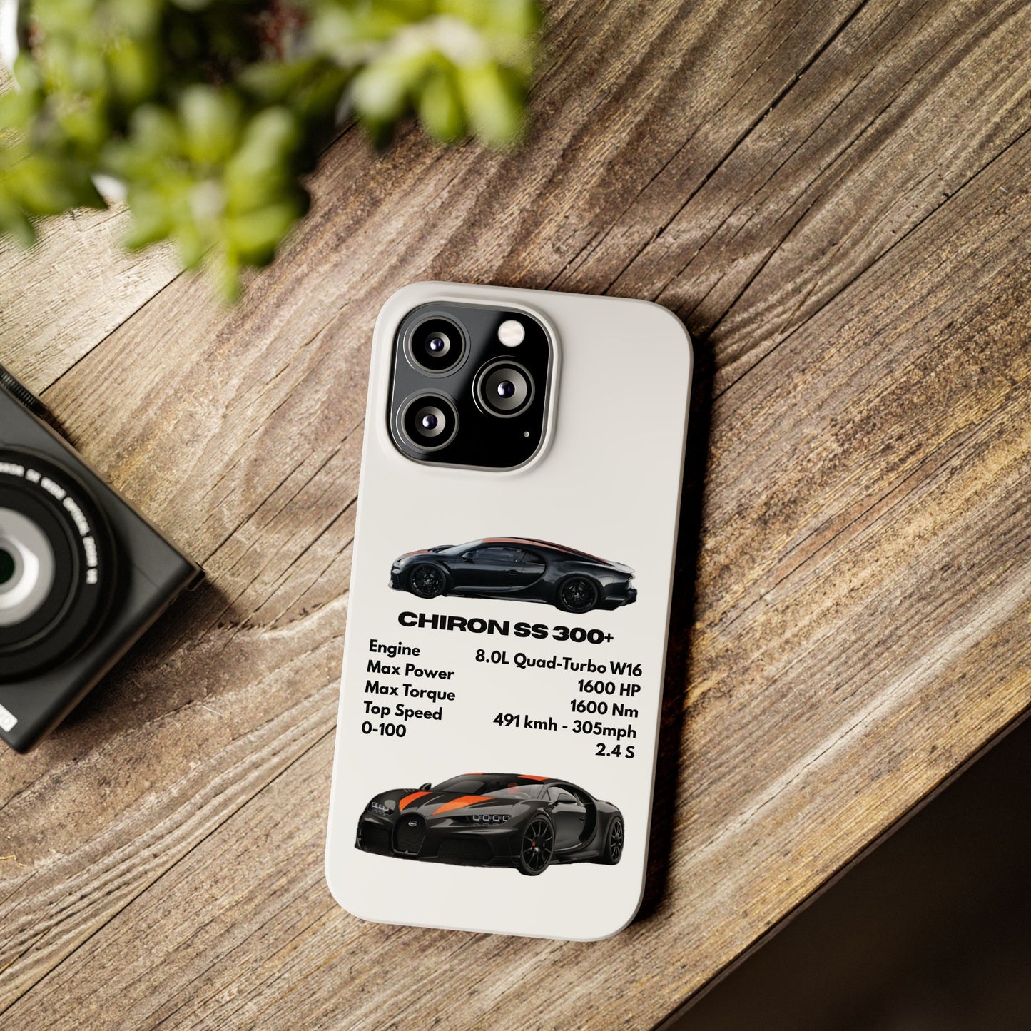 Black Bugatti Chiron Super Sport 300+ Phone Case