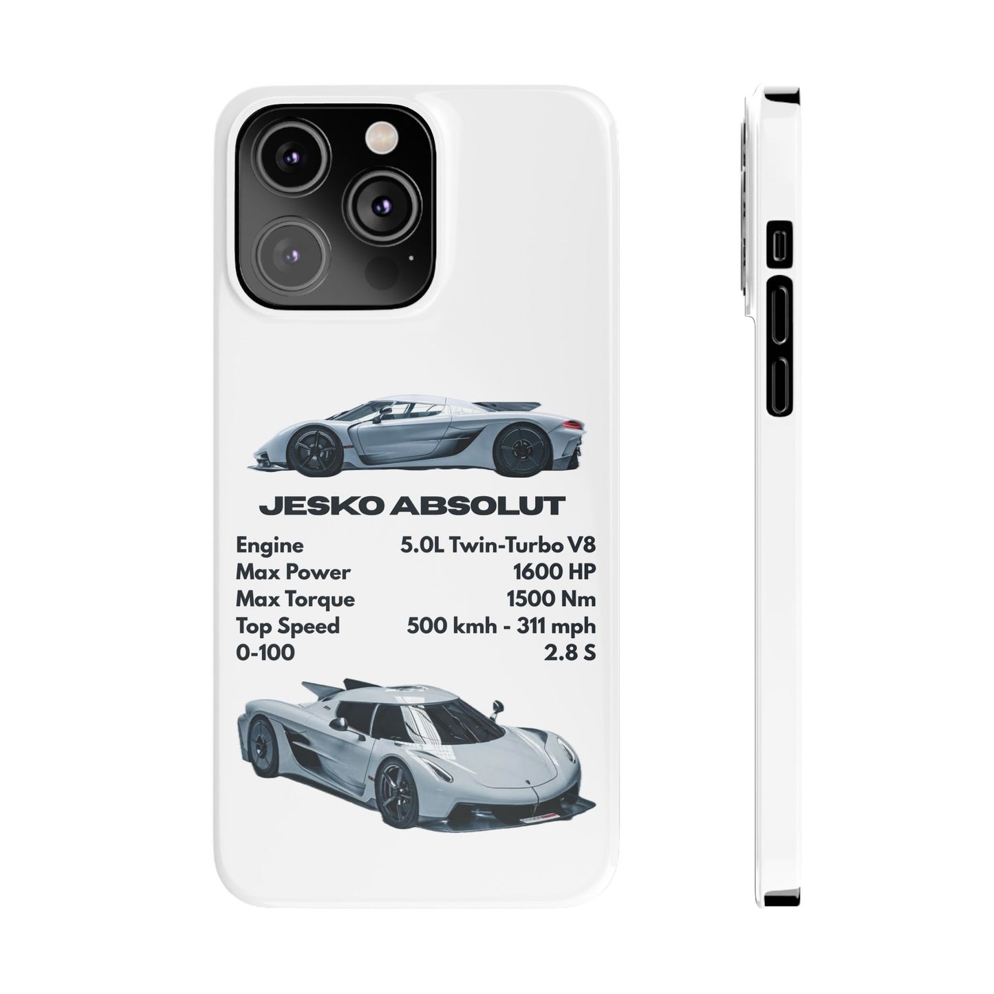 White Koenigsegg Jesko Absolut Phone Case