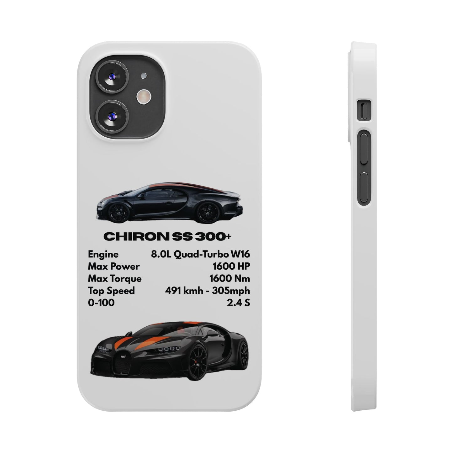 Black Bugatti Chiron Super Sport 300+ Phone Case