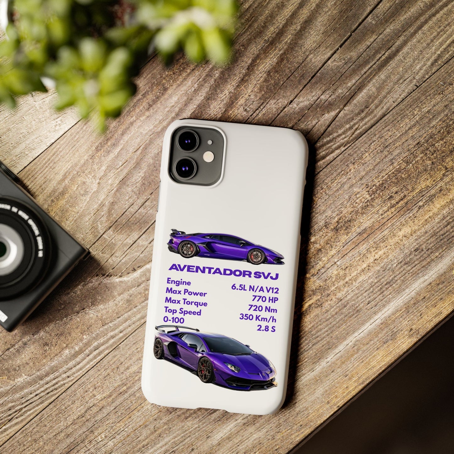 Purple Lamborghini Aventador SVJ Phone Case