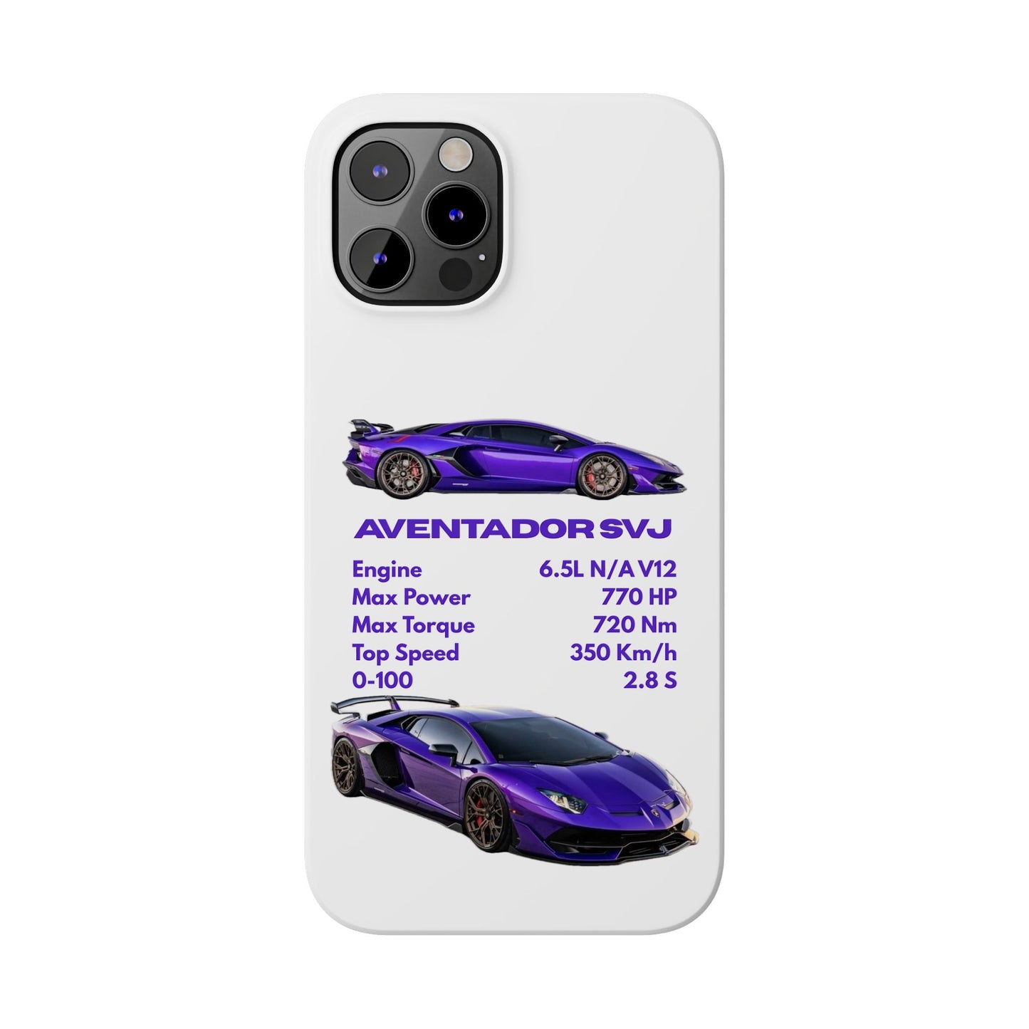 Purple Lamborghini Aventador SVJ Phone Case