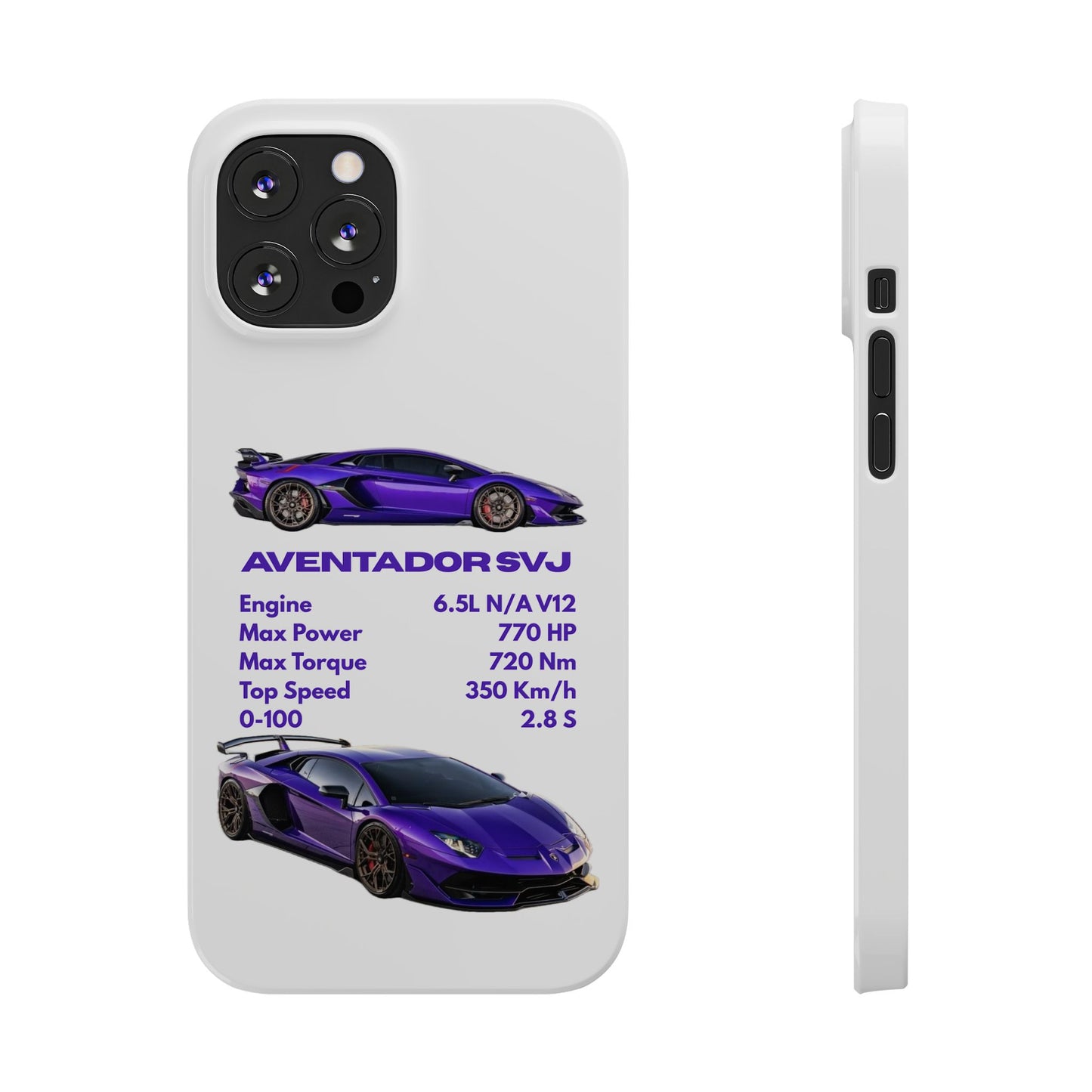 Purple Lamborghini Aventador SVJ Phone Case
