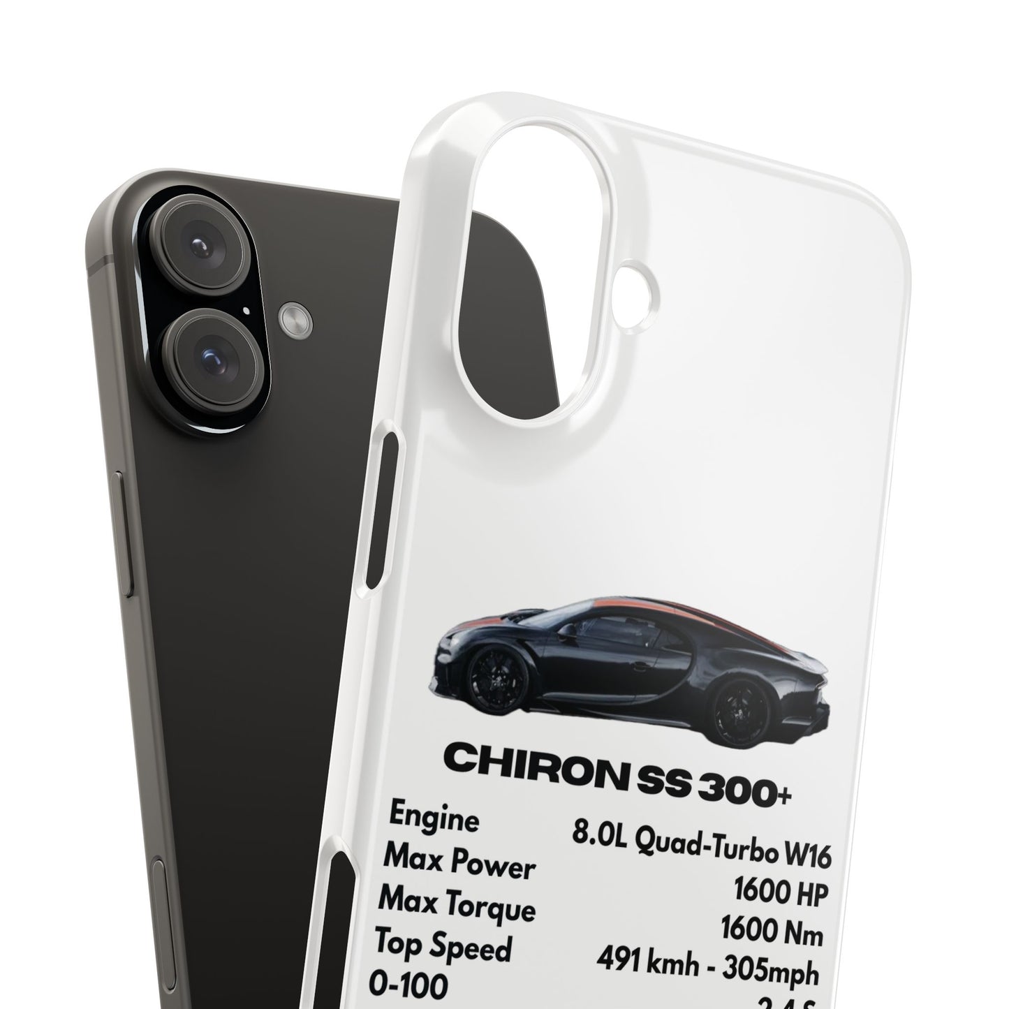 Black Bugatti Chiron Super Sport 300+ Phone Case
