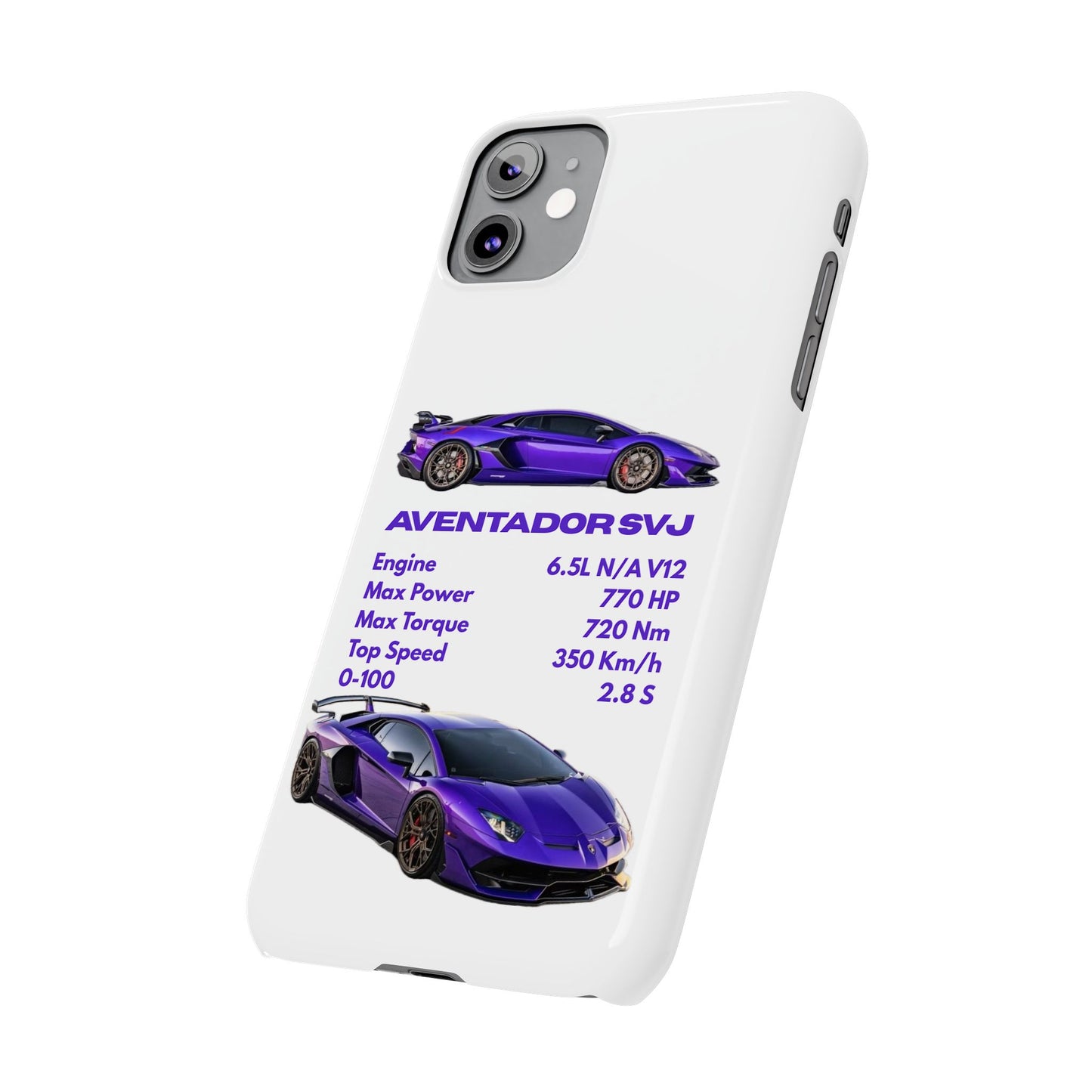Purple Lamborghini Aventador SVJ Phone Case
