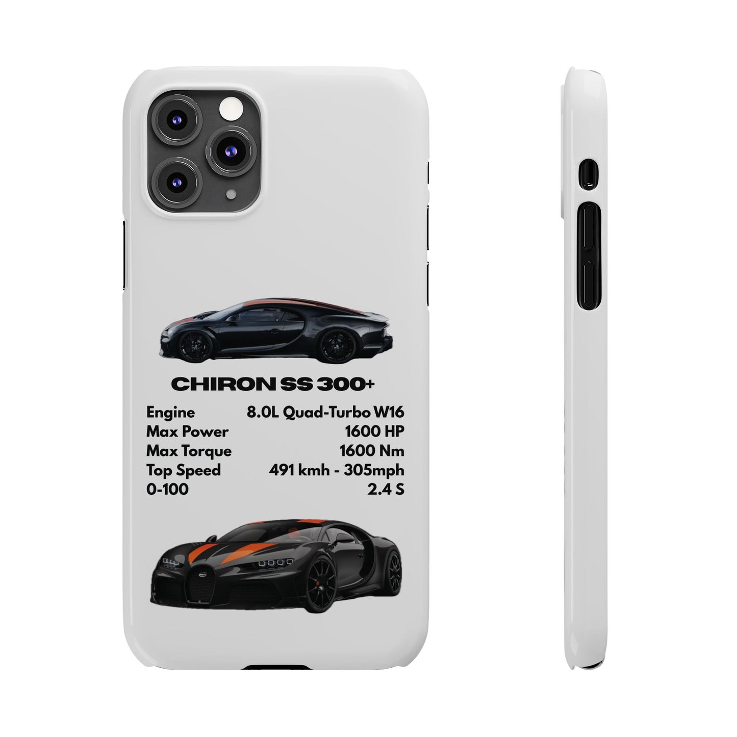 Black Bugatti Chiron Super Sport 300+ Phone Case