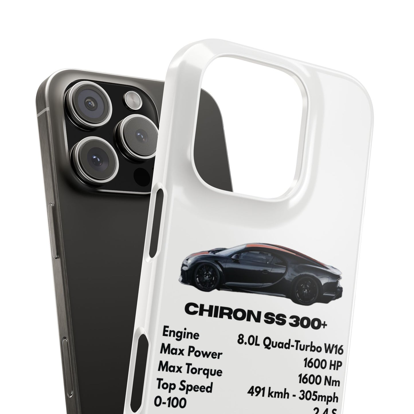 Black Bugatti Chiron Super Sport 300+ Phone Case