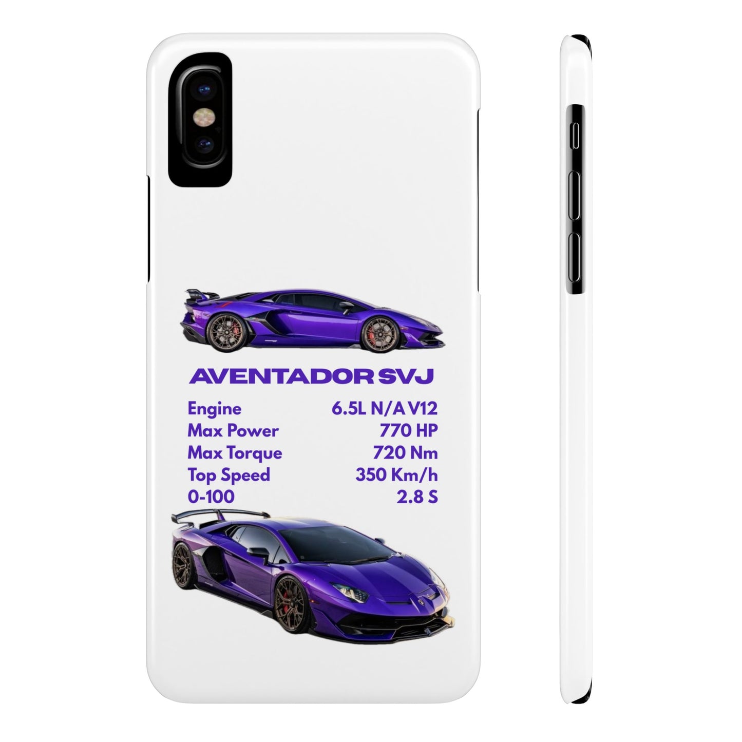 Purple Lamborghini Aventador SVJ Phone Case