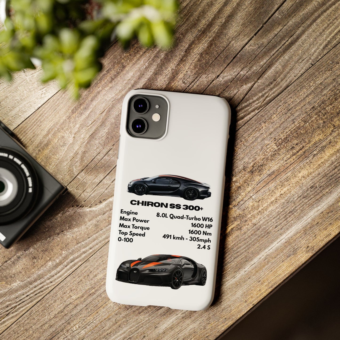 Black Bugatti Chiron Super Sport 300+ Phone Case