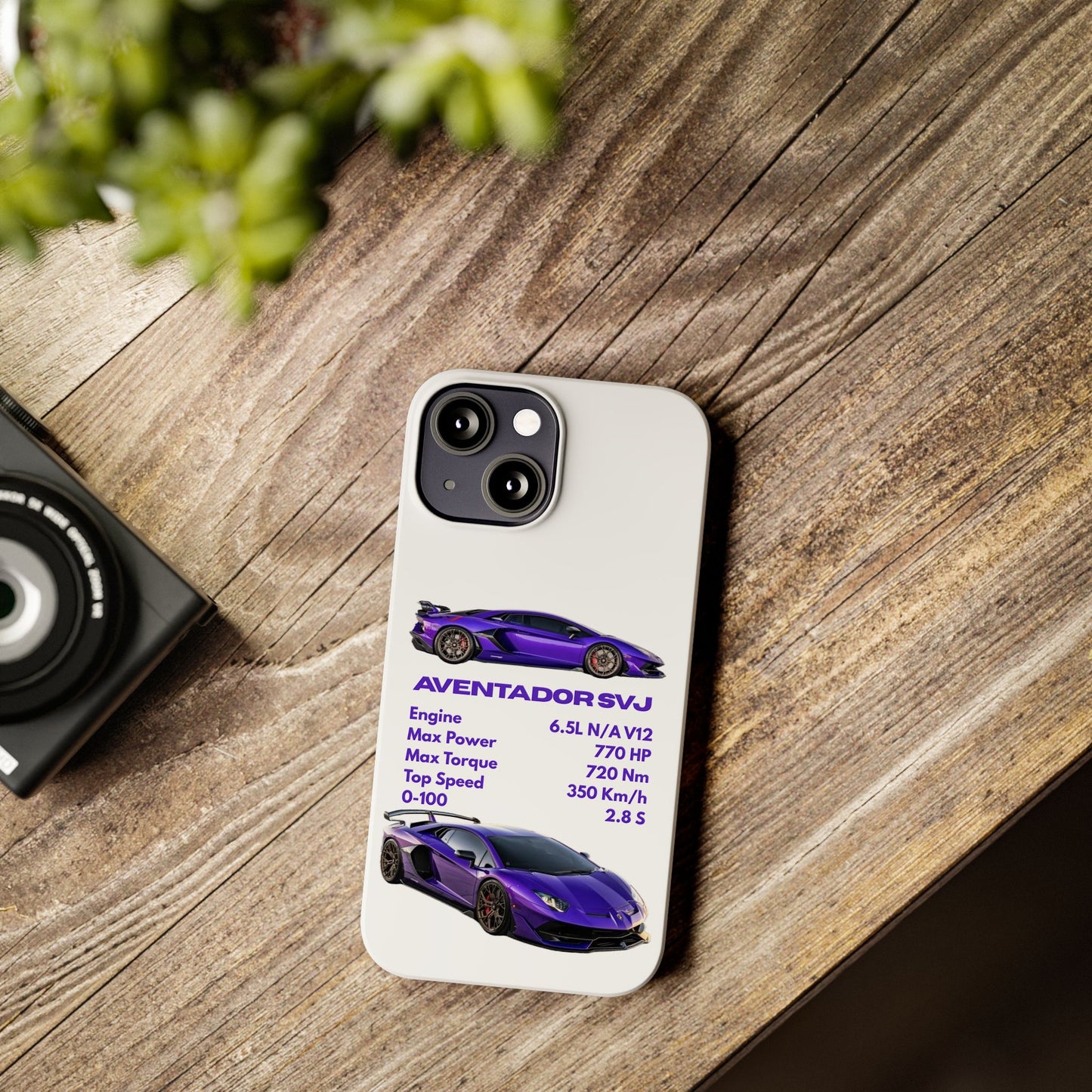 Purple Lamborghini Aventador SVJ Phone Case