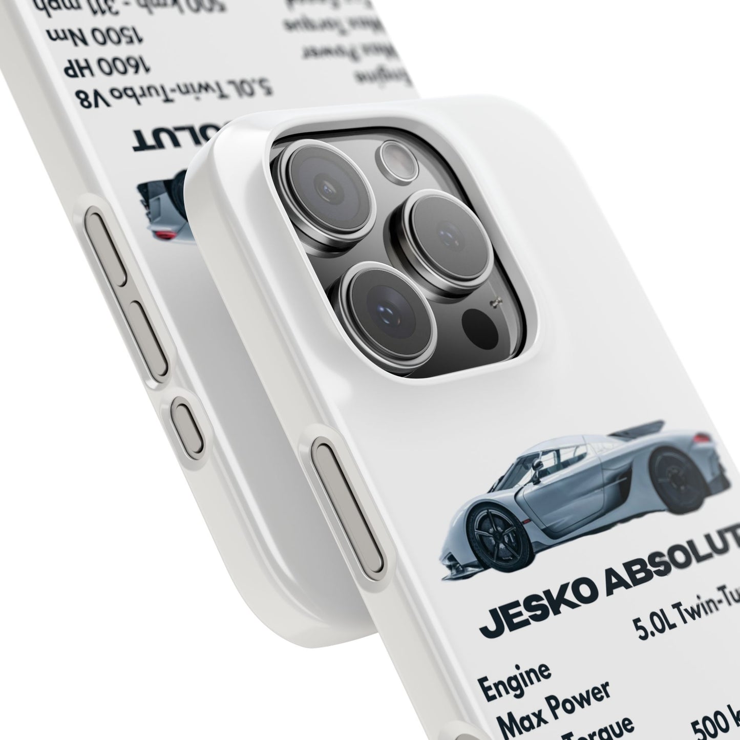 White Koenigsegg Jesko Absolut Phone Case