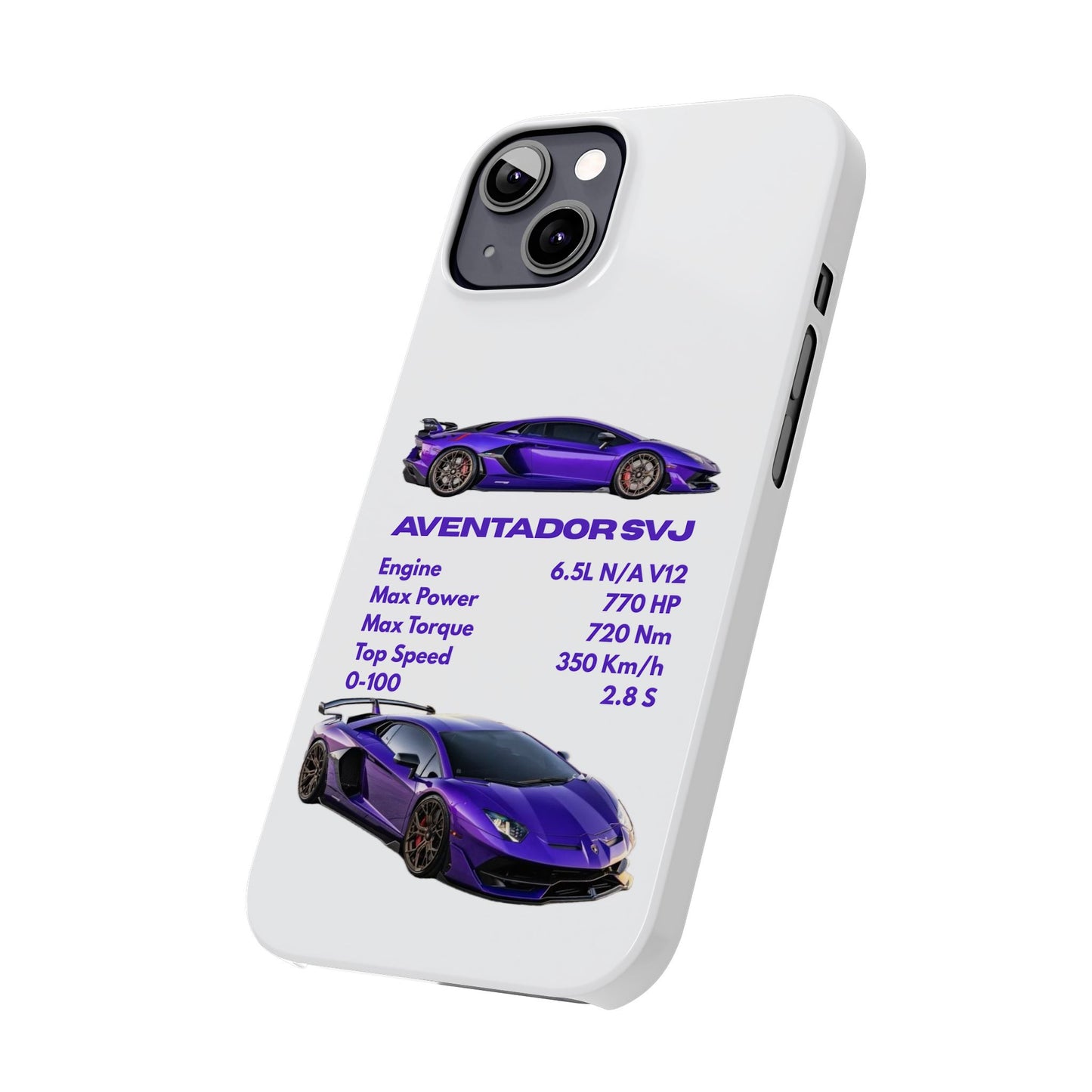 Purple Lamborghini Aventador SVJ Phone Case