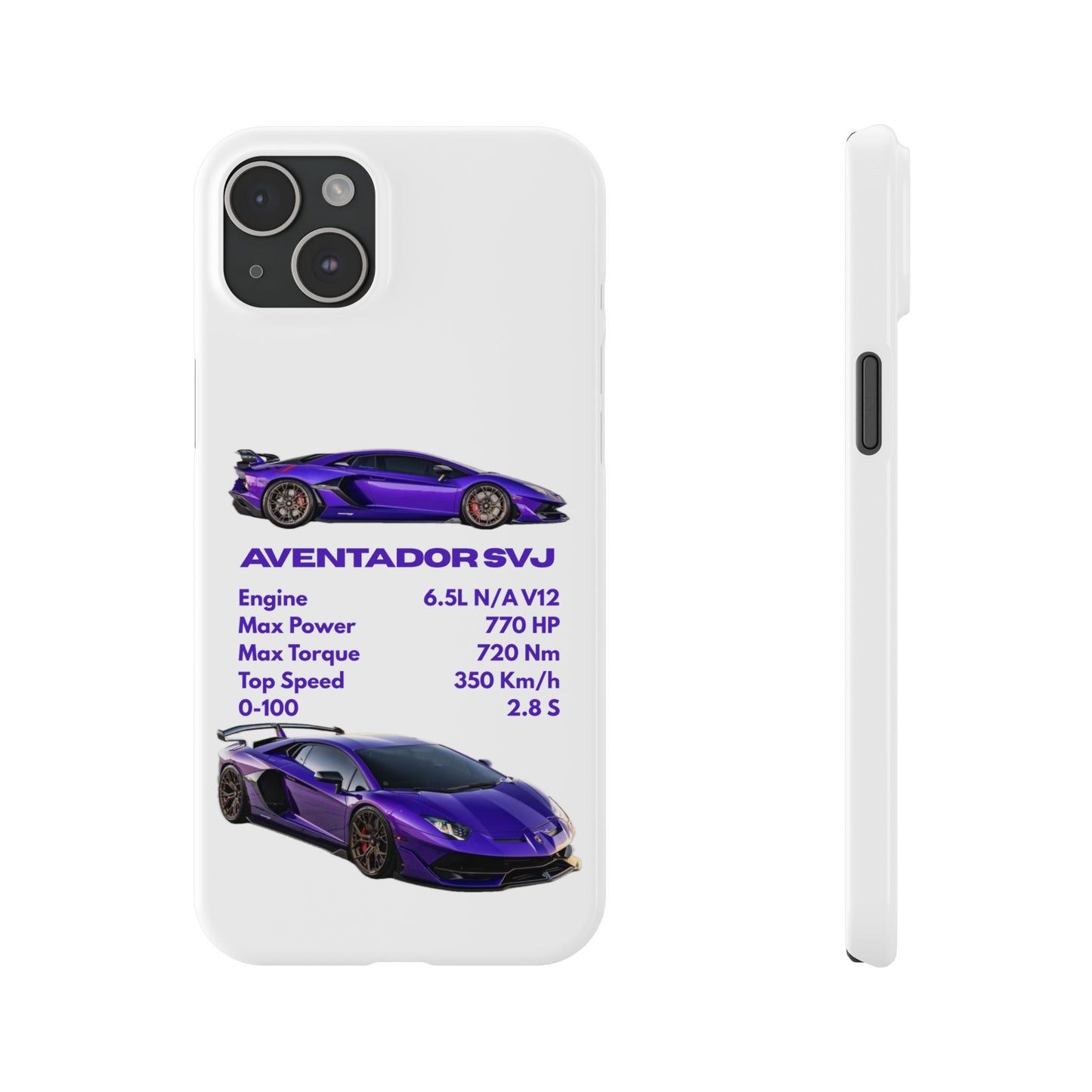 Purple Lamborghini Aventador SVJ Phone Case