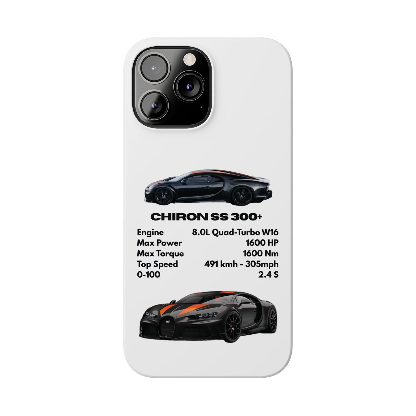 Black Bugatti Chiron Super Sport 300+ Phone Case