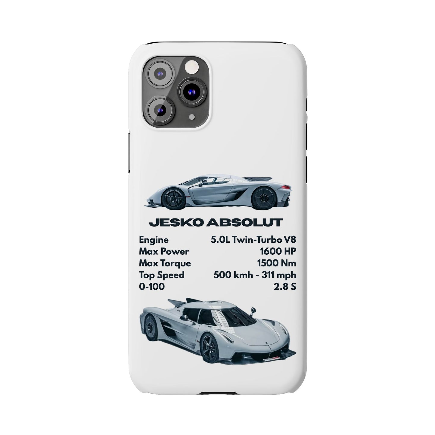 White Koenigsegg Jesko Absolut Phone Case
