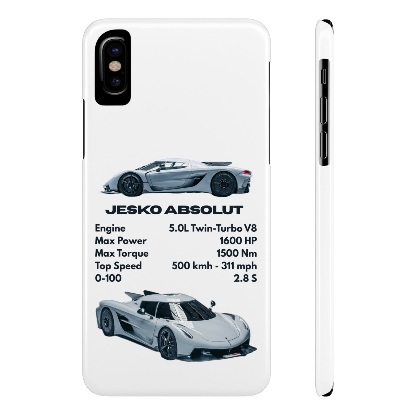 White Koenigsegg Jesko Absolut Phone Case