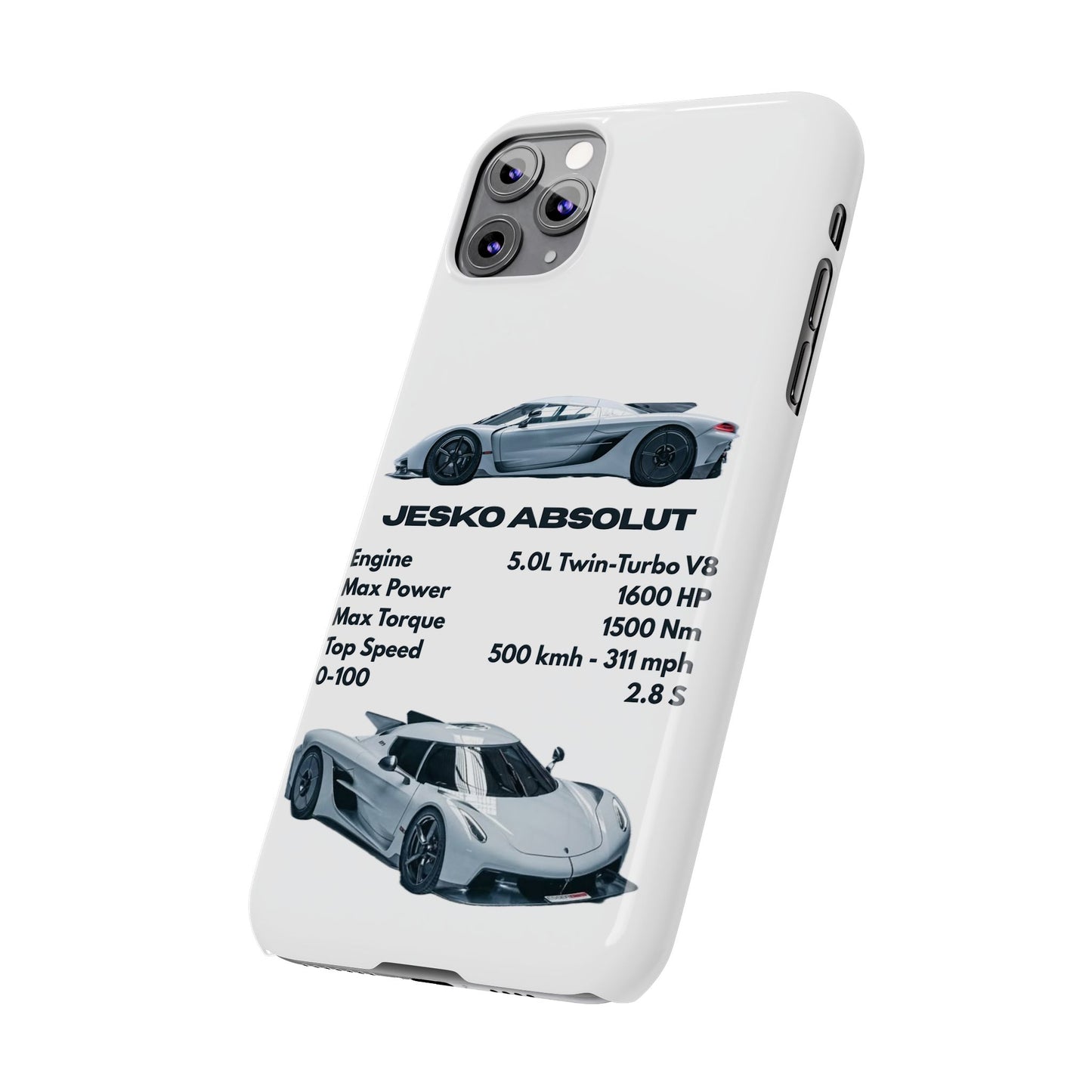 White Koenigsegg Jesko Absolut Phone Case