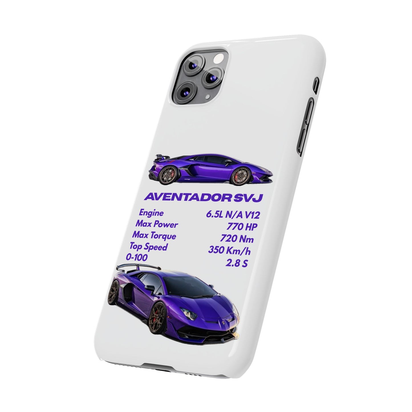 Purple Lamborghini Aventador SVJ Phone Case