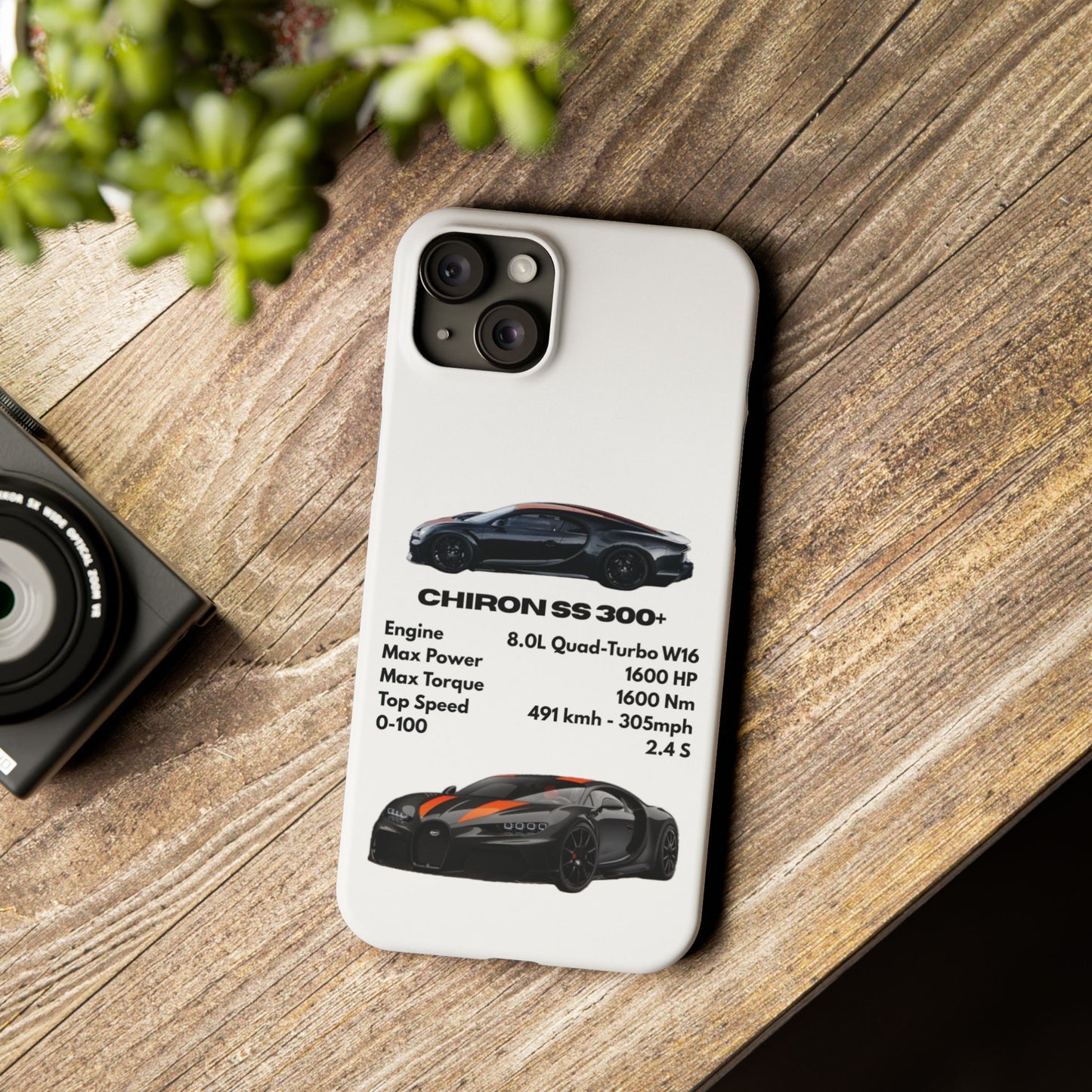 Black Bugatti Chiron Super Sport 300+ Phone Case