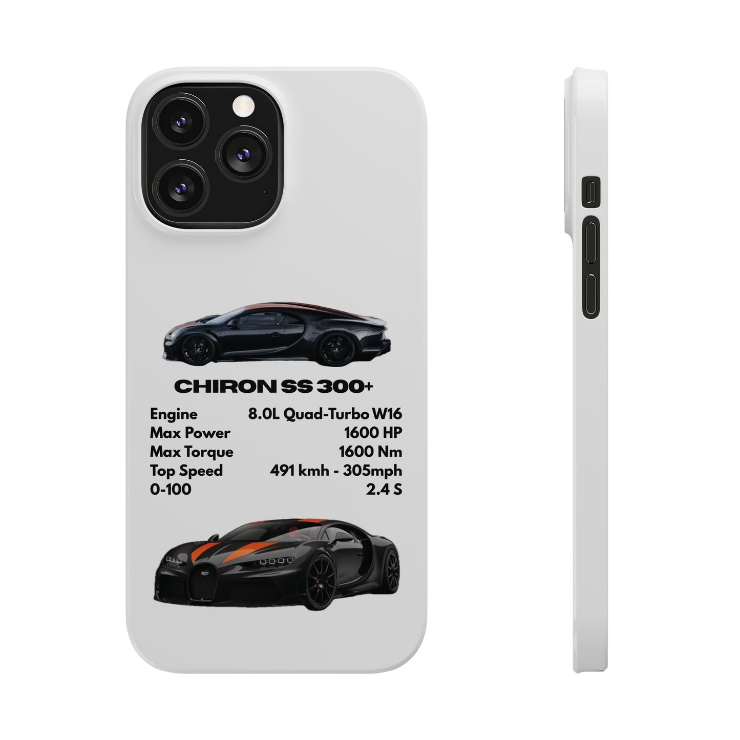 Black Bugatti Chiron Super Sport 300+ Phone Case