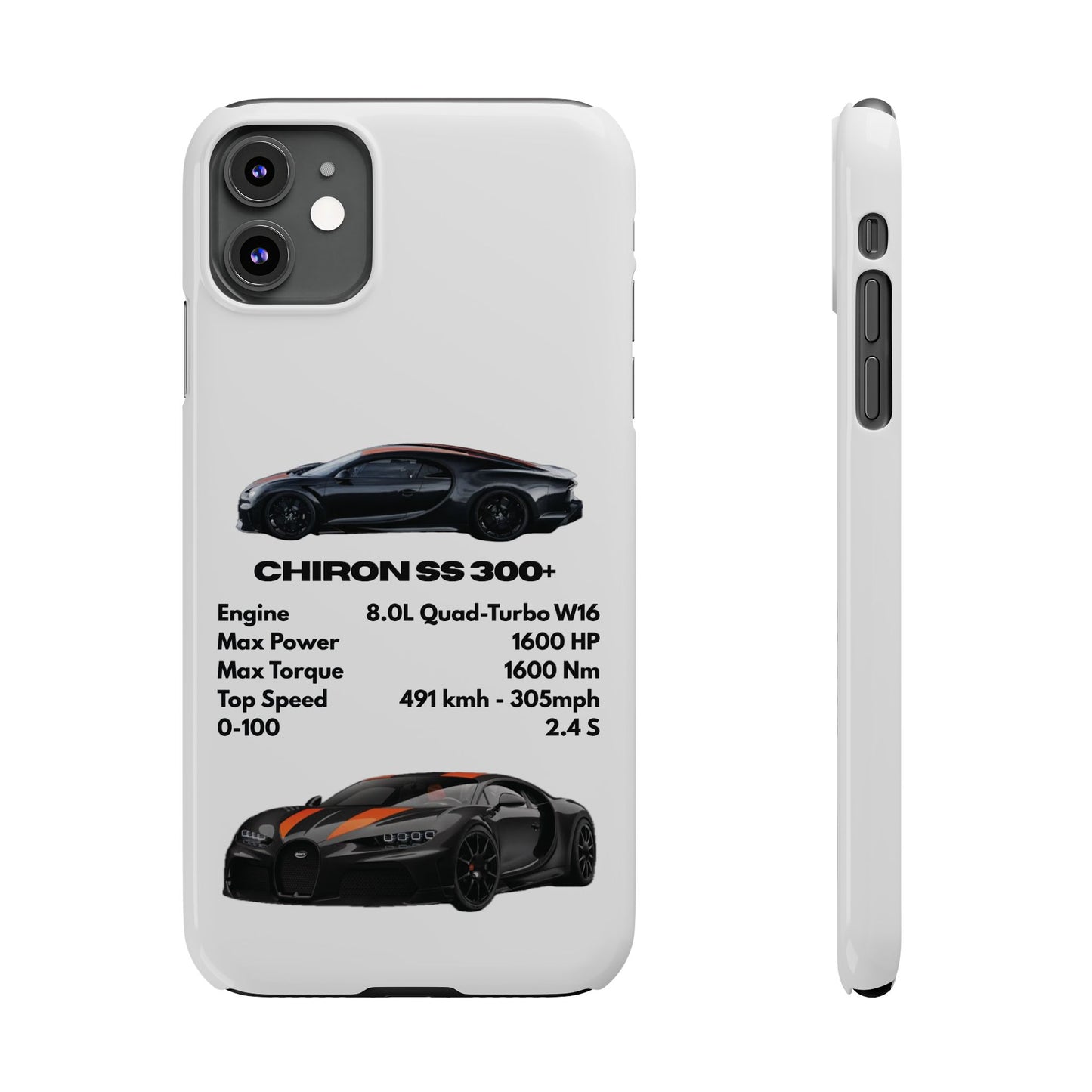 Black Bugatti Chiron Super Sport 300+ Phone Case