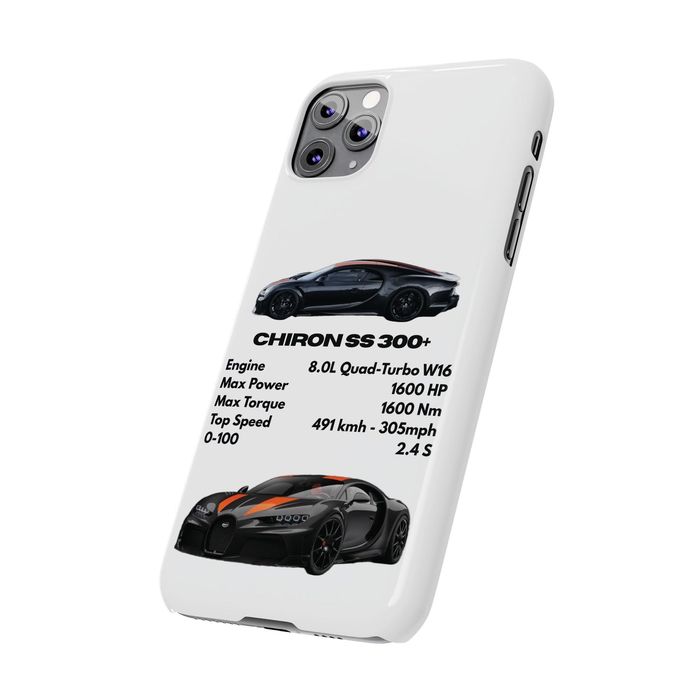 Black Bugatti Chiron Super Sport 300+ Phone Case