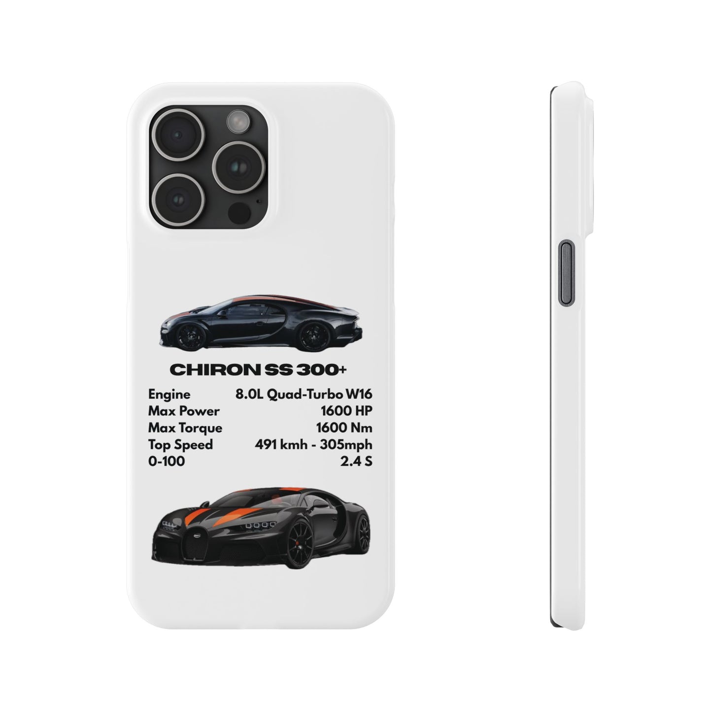 Black Bugatti Chiron Super Sport 300+ Phone Case