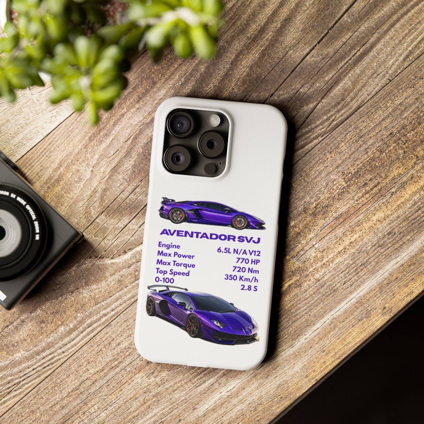 Purple Lamborghini Aventador SVJ Phone Case