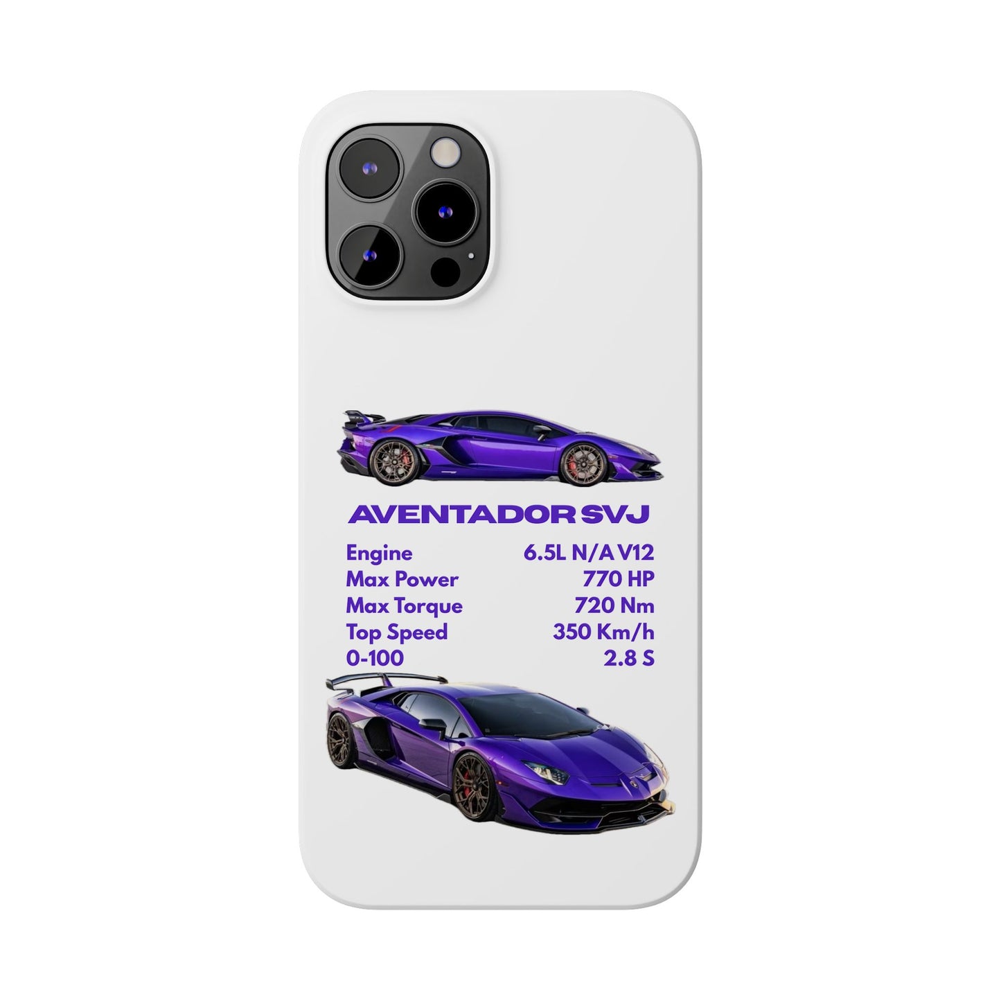 Purple Lamborghini Aventador SVJ Phone Case