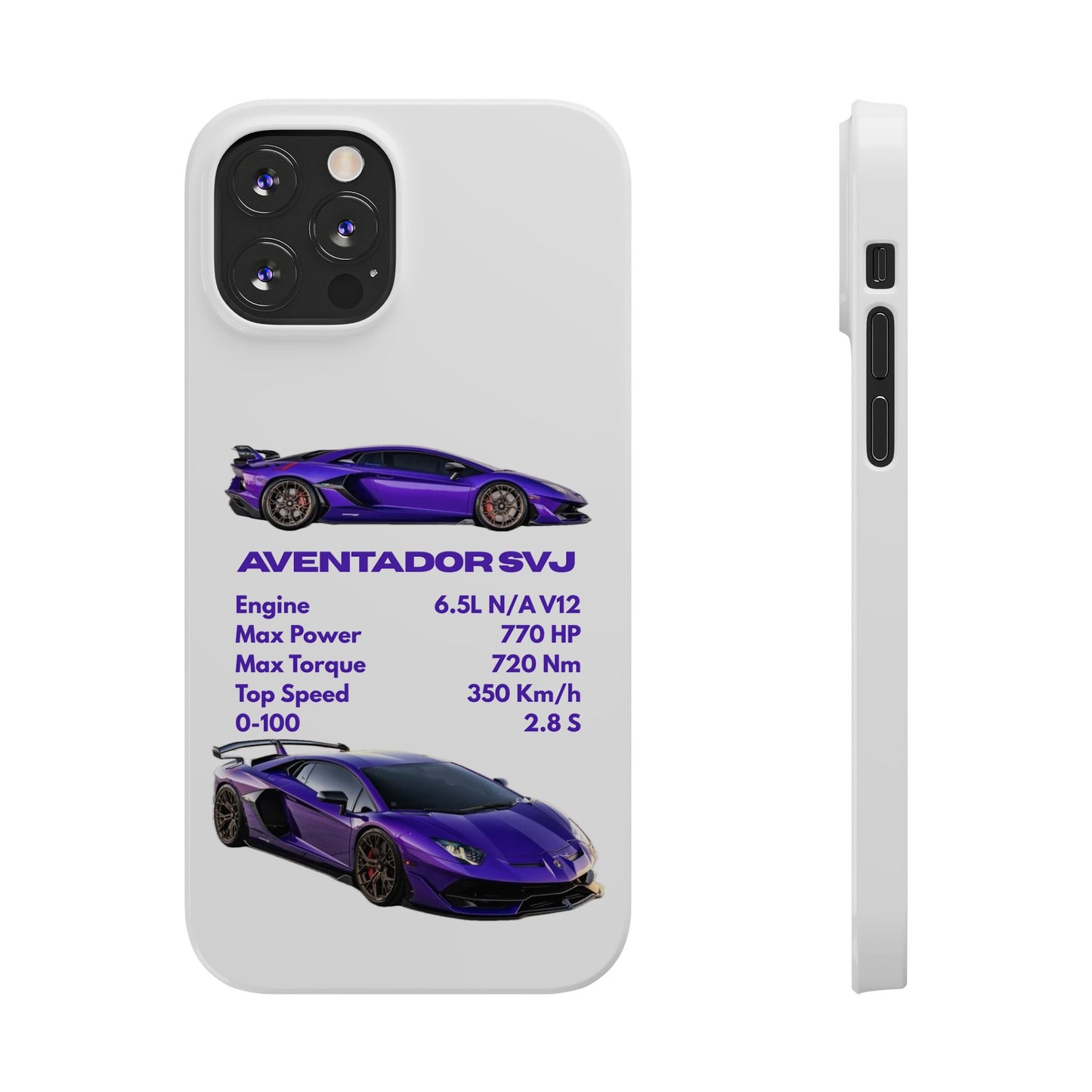 Purple Lamborghini Aventador SVJ Phone Case