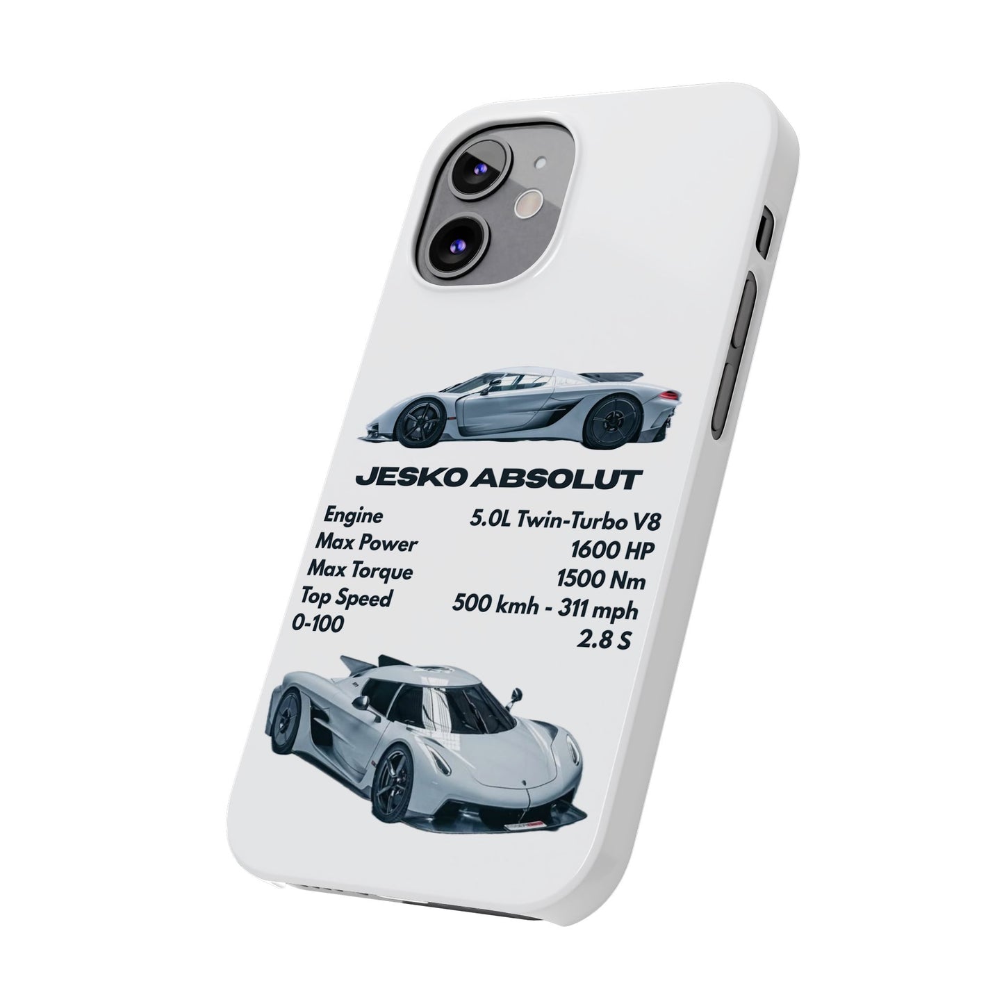 White Koenigsegg Jesko Absolut Phone Case
