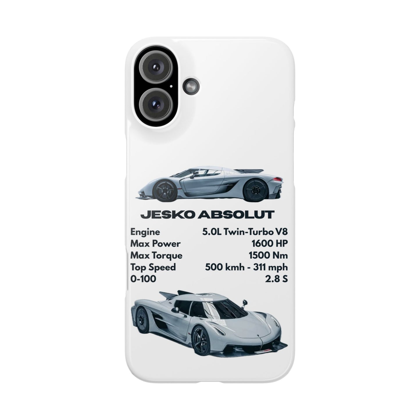 White Koenigsegg Jesko Absolut Phone Case