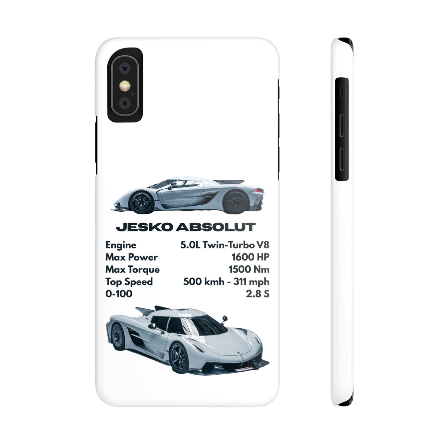 White Koenigsegg Jesko Absolut Phone Case