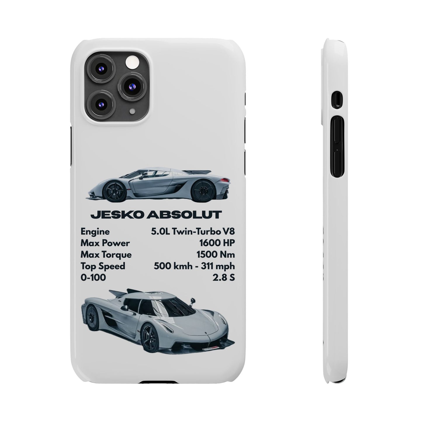 White Koenigsegg Jesko Absolut Phone Case