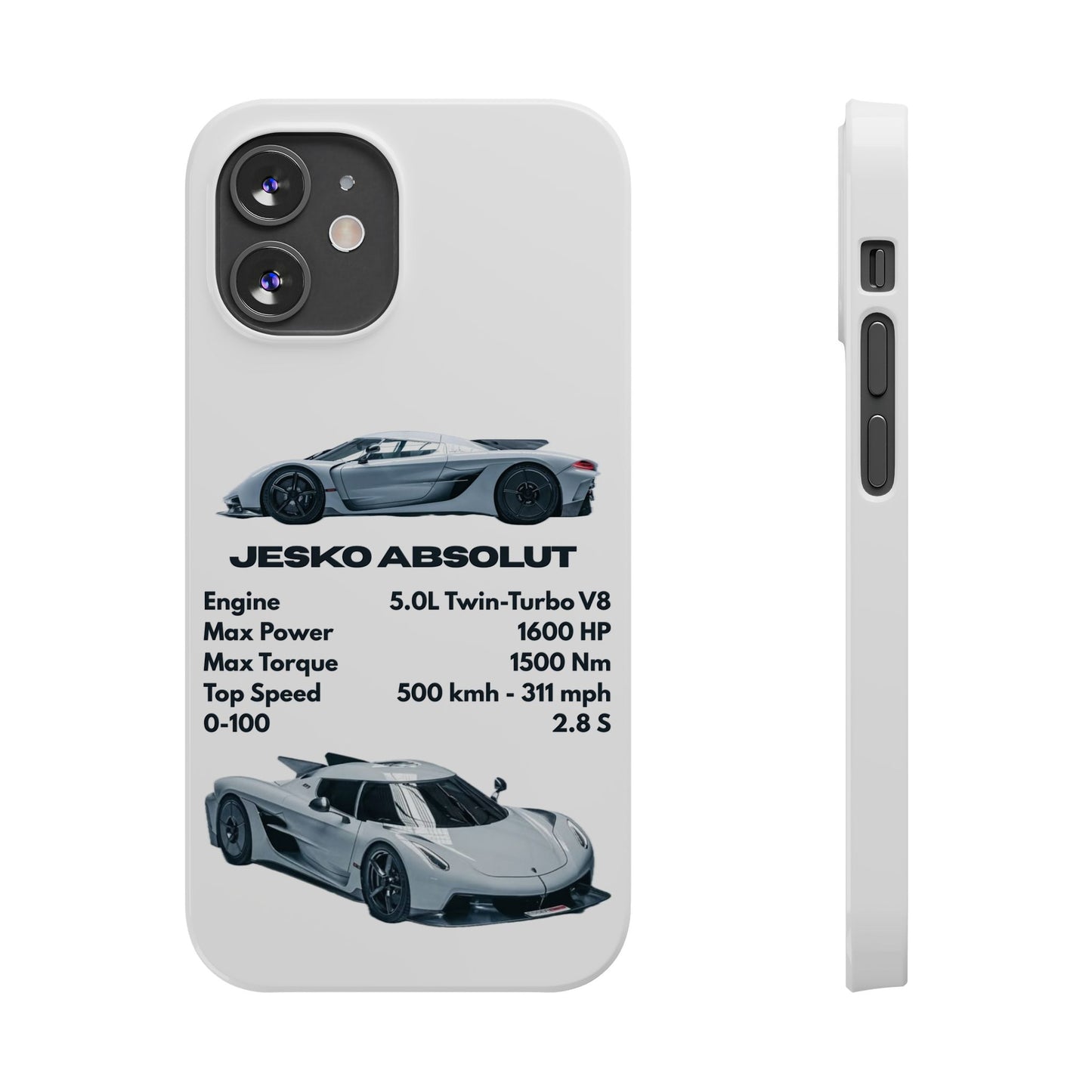 White Koenigsegg Jesko Absolut Phone Case